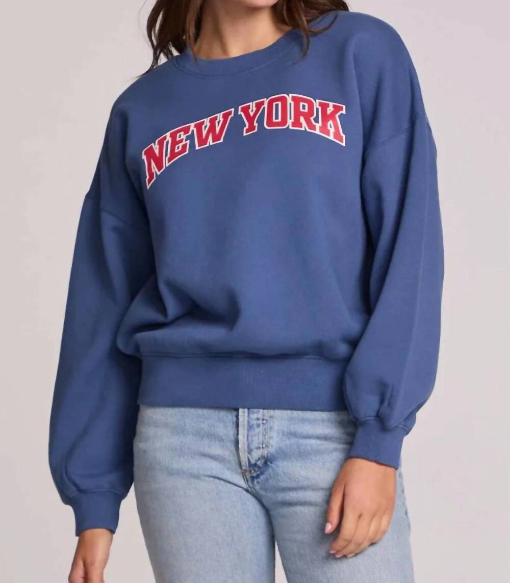 NEW CHASER new york long sleeve tee in blue